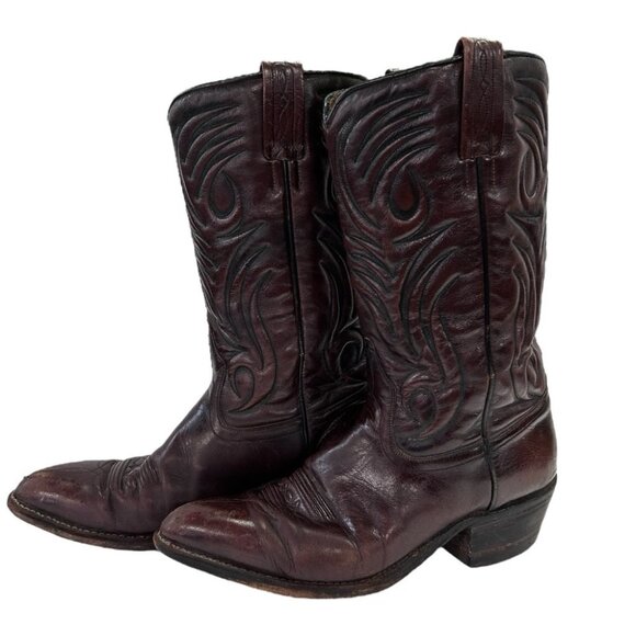 Dan Post Western Cowboy Boots Cherry Brown MENS SiZE 10D 6934 main image 10